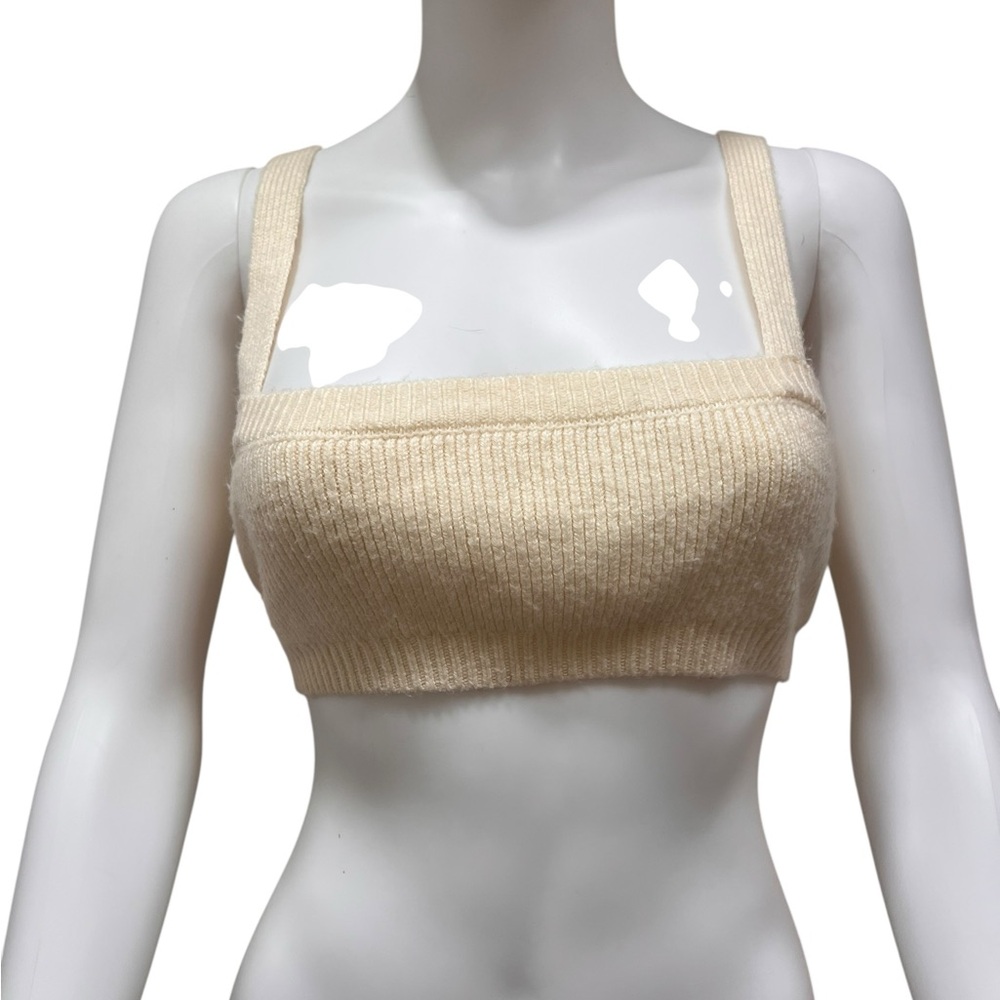WeWoreWhat/ Danielle Bernstein Ivory Knit Top/ Bralette/ Cream/ Size L.